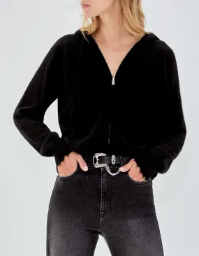 Pure Edition-cardigan zippé noir tricot Femme